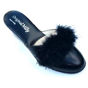 Milly 300 Ciabatte da Camera Chiuse con Piuma per Donna Pantofole per