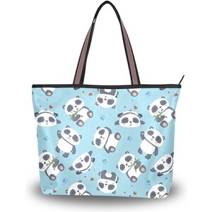 JUMBEAR Borsa a tracolla da donna in tela con motivo panda e nuvola
