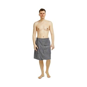 Kilt Sauna Uomo In Cotone - Asciugamano Per Spa E Palestra Con Tasca | Chiusura A Strappo Blu Scuro - Foto 2