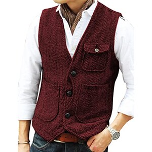Gilet Uomo Elegante Sottile - Scollo A V Slim Fit Per Mezze Stagioni - Foto 3