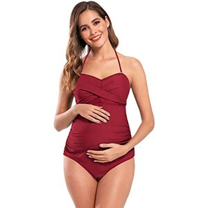 Costume Intero Premaman SHEKINI Una Spalla Con Volant, Stampa Elegante, Spalline Regolabili, Tessuto 82% Poliammide E 18% Elastan