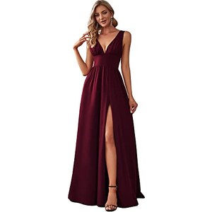 Vestito Cerimonia Donna Ever-Pretty - Scollo A V, Linea Impero, Elasticizzato, Senza Maniche - Foto 3