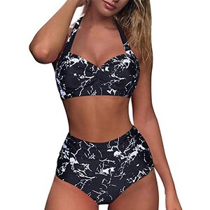 Bikini Donna Vita Alta Con Reggiseno Imbottito Push Up – Costume 2 Pezzi Elastico (Taglie S-XL) - 2