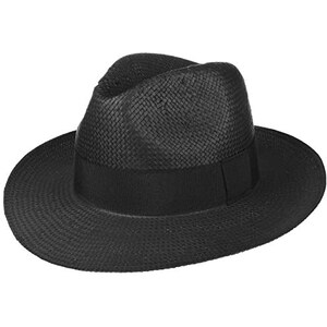 Black Jungle Cappello Di Paglia Varadero Naturale - Unisex Fedora Bogart Estate, Protezione Solare Uomo E Donna, Taglie 55-61, Tesa 6 Cm