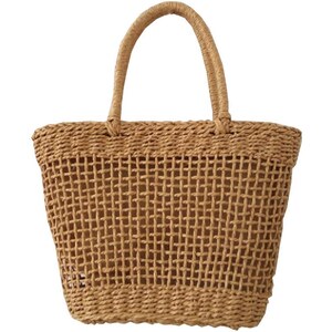 Cesto In Rattan Intrecciato A Mano – Borsa Da Spiaggia E Picnic, 23x22.5x14.5 Cm, Con Doppi Manici, Per Frutta, Spesa E Regali