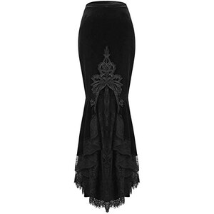 Dark IN Love Lungo Gotico Abito da Ballo Matrimonio Nero Perline Rete