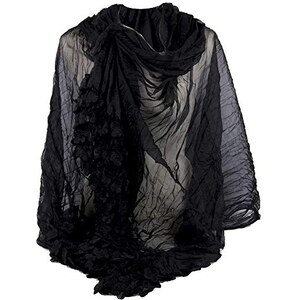 Runhomal Scialle Elegante Donna In Paillettes Trasparente - Stola Per Abito Da Sera, Sposa, Cerimonia, Feste, 200x58 Cm