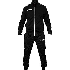 DIERRE Tuta Uomo Legea Modello CUBA - Fit Acetato, Fitness, Calcio, Palestra, Running (Taglia XL, Colore Nero)