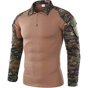 T-shirt mimetica da uomo a maniche lunghe | Stampa con alberi reali giungla foresta in cotone misto poliestere elegante pesca e caccia | Abbigliamento taglie da M a 5XL (UK) | Perfetto per avventure