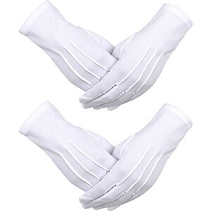 Jah 1092 - Guanti in cotone, 12 paia di oekotex sottili, colore bianco, taglia 7