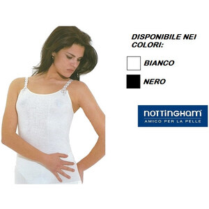 3 Canottiere Donna In Cotone Con Inserti In Pizzo - Spalla Stretta, Bianco E Nero, Taglie Da M A 4XL - Foto 10