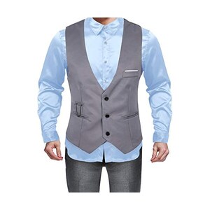 Gilet Uomo Evoga Classico Slim Fit - Panciotto Elegante In Cotone, Foderato, Made In Italy - Foto 2