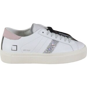 DATE sneakers donna bianche con scudetto cipria e glitter ss 21 