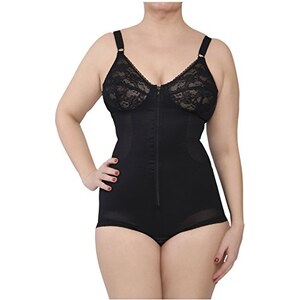 BODYPERFECT Body Contenitivo Snellente Elasticizzato Busto Shapewear  Corsetto Bustino Shaper Compressione Forte Elegante Pizzo (Nero, S) :  : Moda