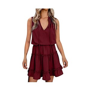 Abito Estate AUSELILY Con Tasche E Maniche Corte - Vestito Casual Per Spiaggia E Occasioni Informali - Foto 10