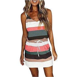 CUPSHE Mini abito da donna con scollo a V, senza maniche