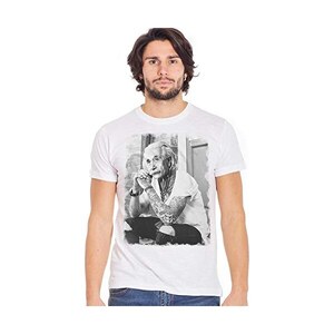 Einstein Genius Tatuado Color & Grey Art. 18-84 Hombres Moda 100% Algodón Peinado, Blanco - Color, XS