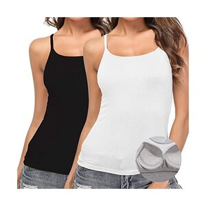 SLIMBELLE Donna Canotta con Reggiseno Integrato Spalline Regolabili ...