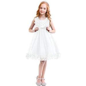 Abito Da Ballo Ragazza Fiore Rosa Principessa In Pizzo Floreale Con Ap - Foto 7