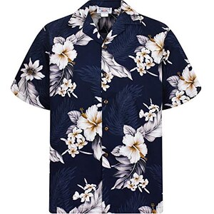 Ky's Made in Hawaii Hawaiian Shirt Blue Beach Palm Tree XL