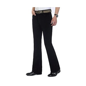 Idopy - Pantaloni Da Uomo Classici In Velluto A Coste Con Fondo Svasato, Elasticizzati Anni '60