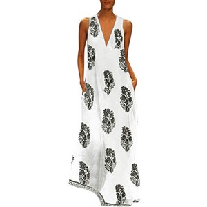 Dislsokrhov Abito estivo da donna, elegante, maxi abito lungo con
