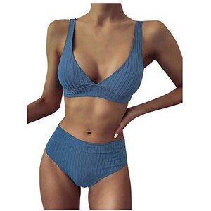 Shownicer Costume Donna Due Pezzi Bikini A Vita Alta Push Up Bikini Swimwear Sexy Costumi Da Bagno Beachwear Per Spiaggia Mare Estate A Rosa S 121932362 - Foto 7