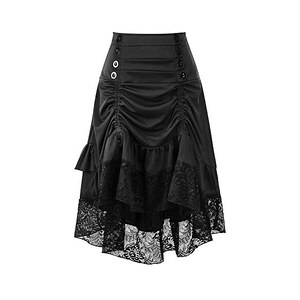 Gonna Punk Gotica Y2K Multistrato Maeau – Stile Vittoriano Steampunk Con Pizzo E Volant - 3
