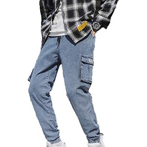 Pantaloni Jogger Cargo Mimetica Uomo – Multitasche, Vita Elastica Con Coulisse – Per Palestra, Lavoro, Tempo Libero