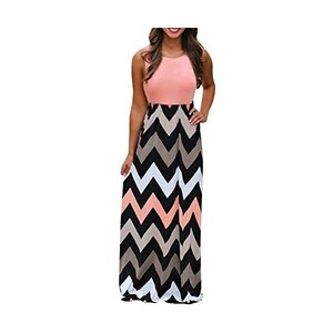 Floerns Abito estivo da donna con spalline sottili, maxi abito
