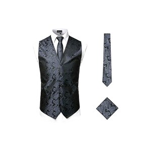 Gilet Smoking Jean Yves Malibu Blu Uomo Con Cravatta Da Sposo O Ballo
