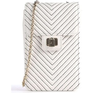 Borsa Porta Cellulare Donna In Pelle PU, Tracolla Regolabile, Design A Diamante - 19x12.5 Cm, Colore Nero O Bianco