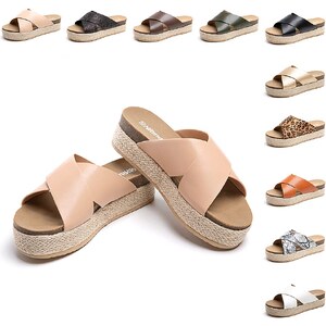 FFMA Sandali Con Zeppa Donna - Plateau E Infradito, Comodi Per Estate, Piscina E Mare, Tacco Medio In Sughero, Antiscivolo - 2