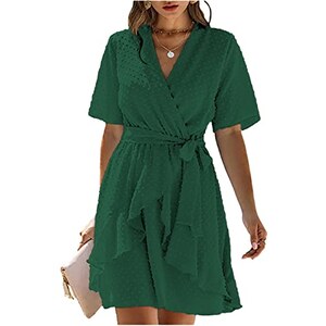 Zylione Plus Size Abito Contrasto Colorblock Solido Legato Anteriore Scollo A V Vita Alta Una Linea Midi Abito Abito Da Cocktail Semi Formale 1 Blu Marino M 121784018