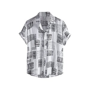 Camicia Di Lino Uomo Estiva Cotone Camicie Manica Corta Slim Fit Traspirante Camicia Elegante Mare 1197735