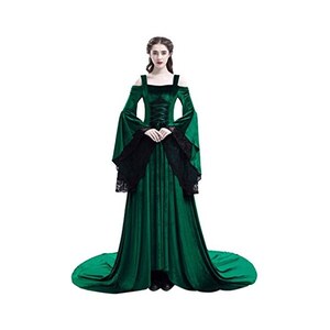 Modaworld Costume da Regina Medievale Donna Abito da Sera Gotico