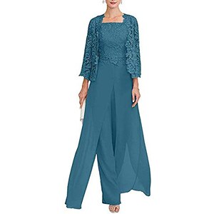 Sincemeet Abito Da Madre Della Sposa In Chiffon Di Pizzo Da Donna Abito Da Sera Formale Con Maniche A 3 4 Un Abito Da Ballo Di Linea 128459753