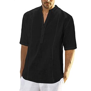 Generico Manica Corta Estiva Casual Con Bottoni Camicia Uomo Camicia