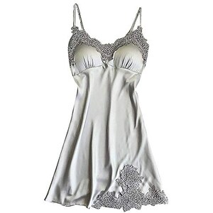 Pigiama Sexy In Pizzo Per Taglie Forti - Camicia Da Notte Con Spalline Regolabili E Perizoma - Foto 8