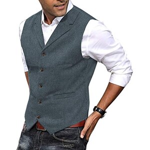 Gilet Uomo In Tweed Di Lana - Formale E Retrò Per Matrimoni, Affari E Occasioni Eleganti - Foto 9