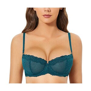 Dobreva Reggiseno Senza Imbottitura Sexy Pizzo Con Ferretto Donna Verde Abete E Stileo It