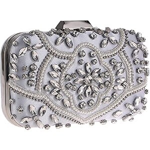 CORIOS Pochette Clutch Donna Borsetta Da Sera Con Catena - Elegante Borsa A Spalla/Tracolla Per Sposa, Cocktail, Festa, Ballo, Cerimonia - Albicocca