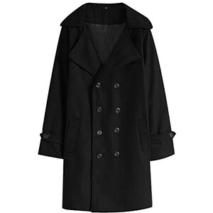Trench Uomo Classico Lungo - Cappotto Business Casual In Cotone E Poliestere - Foto 3