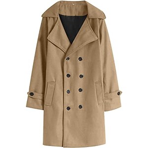 Trench Uomo Classico Lungo - Cappotto Business Casual In Cotone E Poliestere - Foto 6