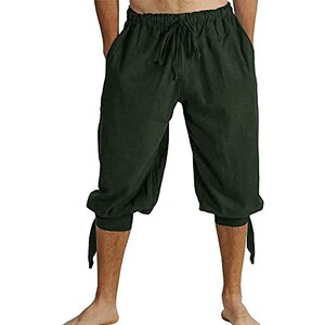 Pantaloni Da Pirata Uomo, Medievali Viking Navigator, Con Fascia Alla Caviglia Regolabile, Per Costumi Halloween E Cosplay