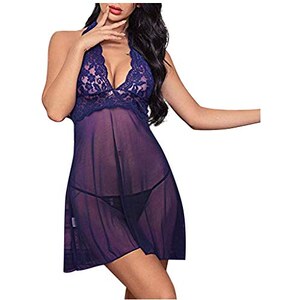 XQTX Donne Pizzo Un Intimo Sexy Backless Lingerie Babydoll Donna Pizzo - Foto 3