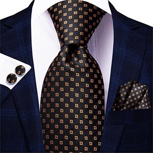 Set Cravatta E Fazzoletto DiBanGu - Paisley Floreale In Seta Con Gemelli