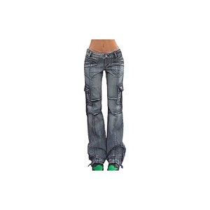 Jeans Donna Y2K Vita Bassa - Stile Gotico, Larghi, Gamba Dritta, Denim, Streetwear, Casual - Foto 5