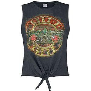 Guns N' Roses Amplified Collection - Neon Bullet Mujer Top Gris Marengo M, 100% algodón, Regular Guns N' Roses Amplified Collection - Neon Bullet Mujer Top Gris Marengo M, 100% algodón, Regular