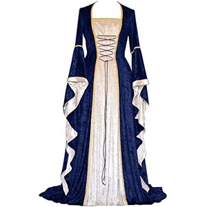 Costume Carnevale Donna Principessa Rinascimentale, Vestito Medievale Gotico, Taglia Unica